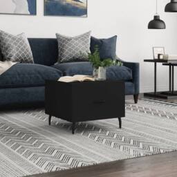 Berkfield Home Decorative Coffee Table Black 50x50x40 cm Engineered Wood - Size: 50 x 50 x 40 cm - thumbnail 2