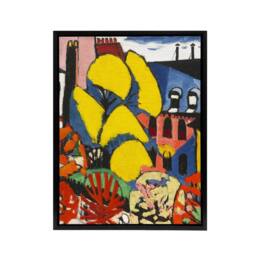 "Artery8 Trees Urban Landscape Henry Lyman Sayen Framed Canvas Wall Art Print - Size: W12"" x H16""" - thumbnail 1