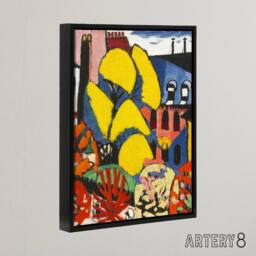 "Artery8 Trees Urban Landscape Henry Lyman Sayen Framed Canvas Wall Art Print - Size: W12"" x H16""" - thumbnail 2