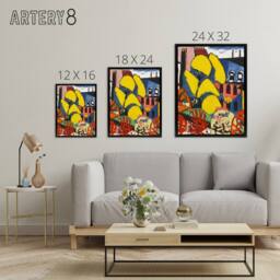 "Artery8 Trees Urban Landscape Henry Lyman Sayen Framed Canvas Wall Art Print - Size: W12"" x H16""" - thumbnail 4