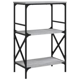 Berkfield Home Bookcase 3-Tier Grey Sonoma 59x35x90.5 cm Engineered Wood - thumbnail 2
