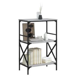 Berkfield Home Bookcase 3-Tier Grey Sonoma 59x35x90.5 cm Engineered Wood - thumbnail 3