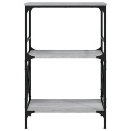 Berkfield Home Bookcase 3-Tier Grey Sonoma 59x35x90.5 cm Engineered Wood - thumbnail 4
