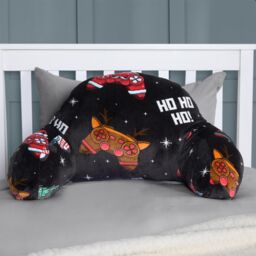 OHS Xmas Gaming Print Kids Cuddle Cushion Fleece Reading Pillow, Black - thumbnail 2