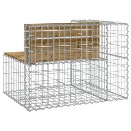 Berkfield Home Garden Bench Gabion Design 92x71x65.5 cm Impregnated Wood Pine in Brown - thumbnail 5