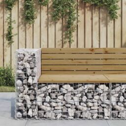 Berkfield Home Garden Bench Gabion Design 92x71x65.5 cm Impregnated Wood Pine in Brown - thumbnail 1