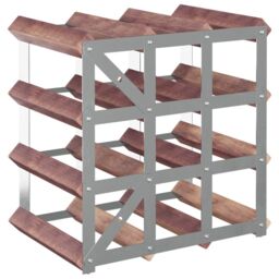Berkfield Home Wine Rack for 12 Bottles Brown Solid Wood Pine - thumbnail 6