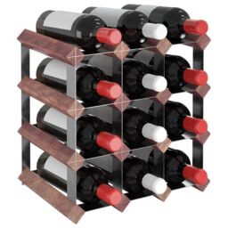 Berkfield Home Wine Rack for 12 Bottles Brown Solid Wood Pine - thumbnail 3