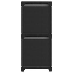 Berkfield Home Modern 4-Cube Display Shelf with Boxes Black 69x30x72.5 cm Fabric - thumbnail 1