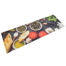 Berkfield Home Kitchen Rug Washable Wine & Dinner 60x180 cm Velvet - thumbnail 2
