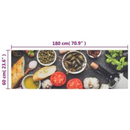 Berkfield Home Kitchen Rug Washable Wine & Dinner 60x180 cm Velvet - thumbnail 5