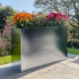 Access Garden Products 90cm Long Zinc Galvanised Silver 60cm Tall Trough Planter