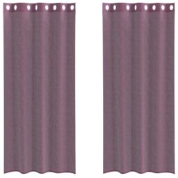 Berkfield Home Voile Curtains with Grommets 2 pcs Purple 140x225 cm - thumbnail 2