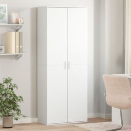 Berkfield Home Highboard White 70x35x180 cm Engineered Wood - Size: 70 x 35 x 180 cm - thumbnail 1