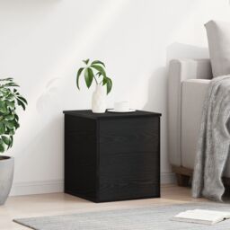 Berkfield Home Storage Box in Black Oak - 40x42x46 cm - Made of Engineered Wood - Size: 40 x 42 x 46 cm - thumbnail 4