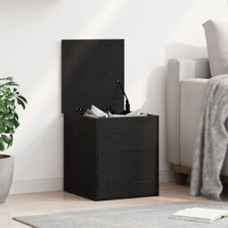 Berkfield Home Storage Box in Black Oak - 40x42x46 cm - Made of Engineered Wood - Size: 40 x 42 x 46 cm - thumbnail 1