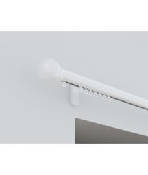 New Edge Blinds 28mm Styleline Gliding Curtain Pole Set with Ball End - White - Size: 140 cm - thumbnail 2