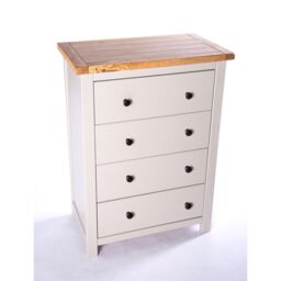 Cabinet Bits Argenta 4 Drawer Chest of Drawers Brass Knob in Light Grey - thumbnail 3