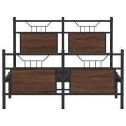 Berkfield Home Bed Frame without Mattress Brown Oak 120x200 cm Engineered Wood - Size: Small Double - thumbnail 6