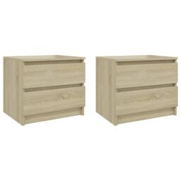 Berkfield Home Bed Cabinets 2 pcs Sonoma Oak 50x39x43.5 cm Engineered Wood in Brown - thumbnail 2