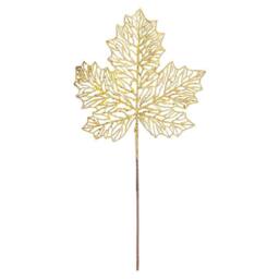 VFM e-Store Christmas Glitter Maple Leaf Spray Decoration 45cm x 22cm Gold X 1 - Size: 45 cm x 22 cm - thumbnail 1