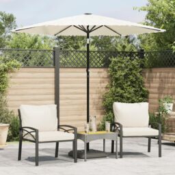 Berkfield Home Garden Parasol with Steel Pole White 223x223x213 cm - Size: 223 x 223 x 213 cm - thumbnail 1