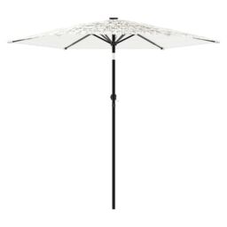 Berkfield Home Garden Parasol with Steel Pole White 223x223x213 cm - Size: 223 x 223 x 213 cm - thumbnail 4