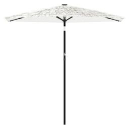 Berkfield Home Garden Parasol with Steel Pole White 223x223x213 cm - Size: 223 x 223 x 213 cm - thumbnail 3