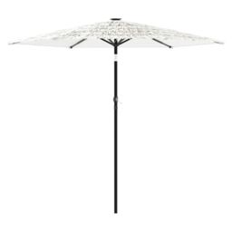 Berkfield Home Garden Parasol with Steel Pole White 223x223x213 cm - Size: 223 x 223 x 213 cm - thumbnail 2