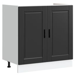Berkfield Home Porto Sink Base Cabinet with Sink - Black - 80x46x84.5 cm - Made of Engineered Wood - thumbnail 4