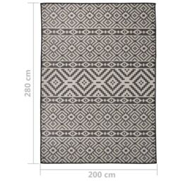 Berkfield Home Outdoor Flatweave Rug 200x280 cm Black Stripes - Size: Medium - thumbnail 6