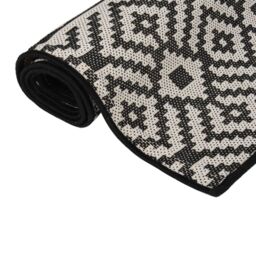 Berkfield Home Outdoor Flatweave Rug 200x280 cm Black Stripes - Size: Medium - thumbnail 3