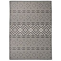 Berkfield Home Outdoor Flatweave Rug 200x280 cm Black Stripes - Size: Medium - thumbnail 1