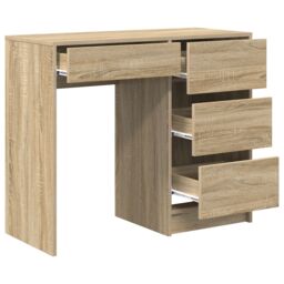 Berkfield Home Sonoma Oak Writing Desk Sonoma oak Particle board Medium Storage in Brown - thumbnail 4