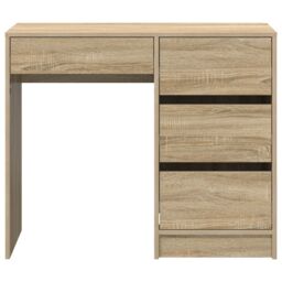 Berkfield Home Sonoma Oak Writing Desk Sonoma oak Particle board Medium Storage in Brown - thumbnail 5