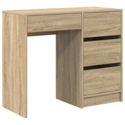 Berkfield Home Sonoma Oak Writing Desk Sonoma oak Particle board Medium Storage in Brown - thumbnail 2