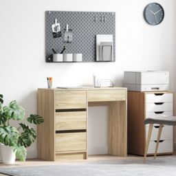 Berkfield Home Sonoma Oak Writing Desk Sonoma oak Particle board Medium Storage in Brown