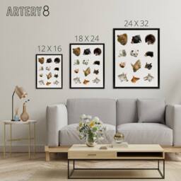 "Artery8 Small & Large Animals Vintage Artwork Lydekker Framed Canvas Art in White - Size: W12"" x H16""" - thumbnail 4