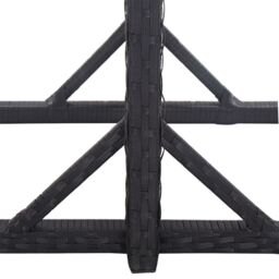 Berkfield Home Garden Table Black 110x53x72 cm Glass & Poly Rattan - Size: 110 x 53 x 72 cm - thumbnail 4