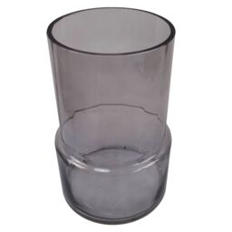 Leaf 26cm Grey Smoke Glass Vase in Green - thumbnail 3