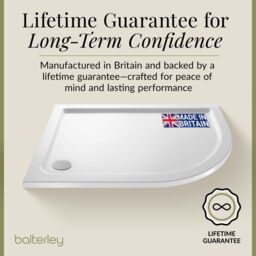 Balterley Premium Shower Tray - Right Hand Offset Quadrant - 900mm x 760mm - White - thumbnail 6