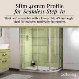 Balterley Premium Shower Tray - Right Hand Offset Quadrant - 900mm x 760mm - White - thumbnail 4