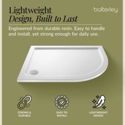 Balterley Premium Shower Tray - Right Hand Offset Quadrant - 900mm x 760mm - White - thumbnail 3