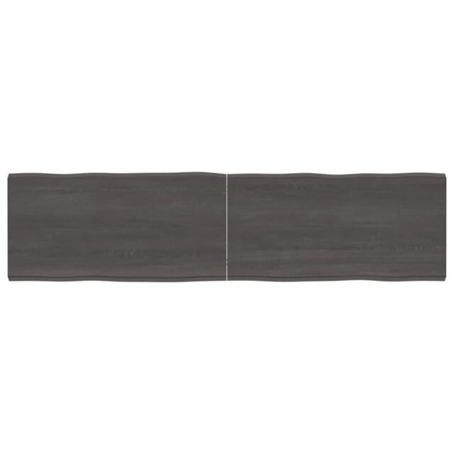 Berkfield Home Table Top Dark Grey 160x40x(2-4) cm Treated Solid Wood Live Edge in Brown - image 1