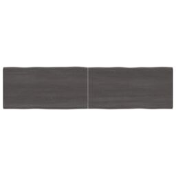 Berkfield Home Table Top Dark Grey 160x40x(2-4) cm Treated Solid Wood Live Edge in Brown - thumbnail 1