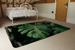 Benjamin Tate Design Monstera Leaves In Home Interior Designer Rug in Natural - Size: Large - thumbnail 3