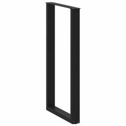 Berkfield Home Modern Coffee Table Legs U-Shaped 2 pcs Black 60x(110-111) cm Steel - thumbnail 4