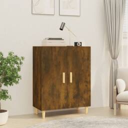 Berkfield Home Sideboard Smoked Oak 70x34x90 cm Engineered Wood in Brown - Size: 70 x 34 x 90 cm - thumbnail 2