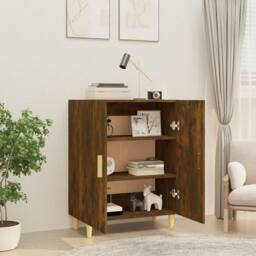 Berkfield Home Sideboard Smoked Oak 70x34x90 cm Engineered Wood in Brown - Size: 70 x 34 x 90 cm - thumbnail 6