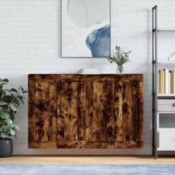 Berkfield Home Wall Mounted Cabinets 2 pcs Smoked Oak Engineered Wood in Brown - thumbnail 2